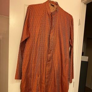 Mens Long Kurta Indian Party Dress Size Large